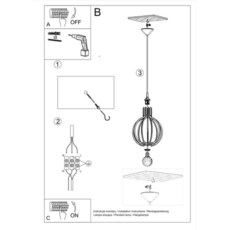 Lámpara colgante ARANCIA madera natural