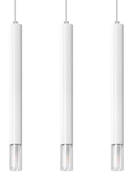 WEZYR 3 lámpara colgante blanco + 3x bombilla LED G9 4000K Fría 4,5W 530lm