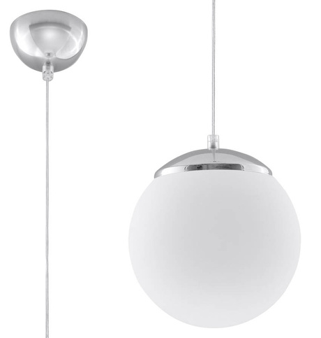 UGO 20 lámpara colgante cromo + 1x bombilla LED E27 4000K Fría 7,5W 650lm