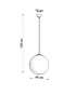 UGO 40 lámpara colgante cromo + 1x bombilla LED E27 4000K Fría 7,5W 650lm