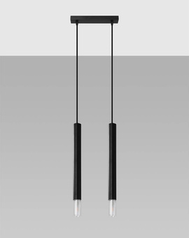 WEZYR 2 lámpara colgante negra + 2x bombilla LED G9 4000K Fría 4,5W 530lm