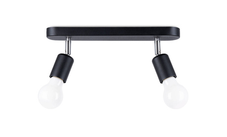 Plafond FORNES 2 negro + 2x bombilla LED E27 3000K Cálido 7,5W 620lm