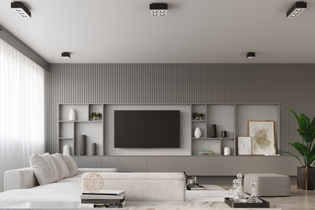 Plafond MONO 1 negro + 1x bombilla LED GU-10 4000K Fría 7W 630lm