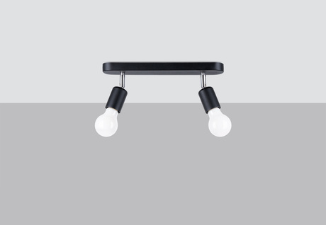 Plafond FORNES 2 negro 2x bombilla LED E27 4000K Fría 7,5W 690lm