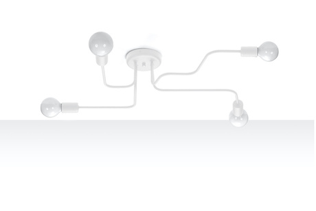 Lámpara de araña HECTOR 4 Blanco + 4x Bombilla LED E27 4000K Fría 7,5W 650lm