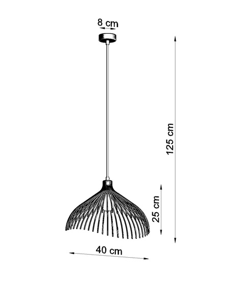 Lámpara colgante UMB negra + 1x bombilla LED E27 4000K Fría 7,5W 650lm