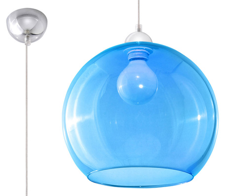 BOLA lámpara colgante azul + 1x bombilla LED E27 4000K Fría 7,5W 650lm
