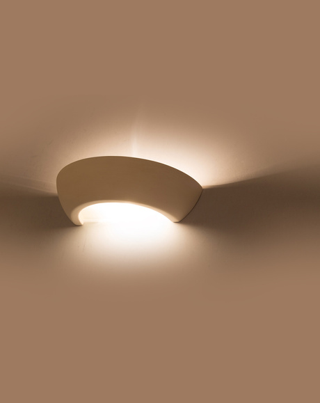 OSKAR aplique de cerámica blanco + 1x bombilla LED E27 4000K Fría 7,5W 650lm