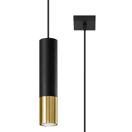 Lámpara colgante LOOPEZ 1 negro/dorado