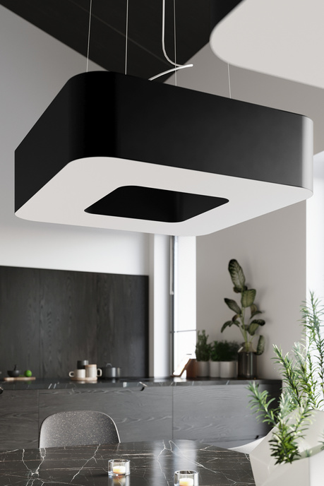 URANO 60 lámpara de araña negro + 8x LED bombilla E27 3000K Cálido 7.5W 620lm