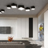 Plafond HEXA 45 NEGRO + 3x Bombilla LED E27 3000K Cálida 7,5W 620lm