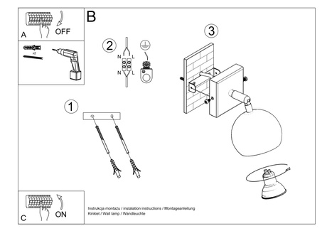 Aplique OCULARE 1 blanco + 1x bombilla LED GU-10 4000K Fría 7W 630lm