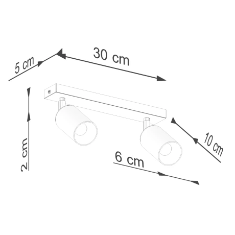 Lámpara de techo WINX 2 negro/cromo
