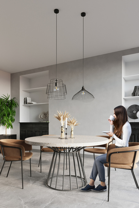 GATE lámpara colgante negro + 1x bombilla LED E27 3000K Warm 7.5W 620lm