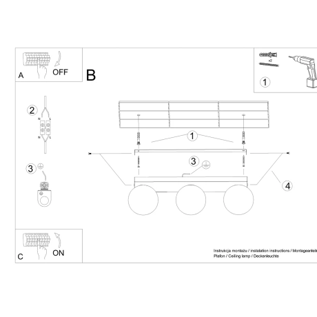 Lámpara de techo YOLI 3 blanca