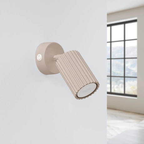 Lámpara de pared KARBON taupe con interruptor