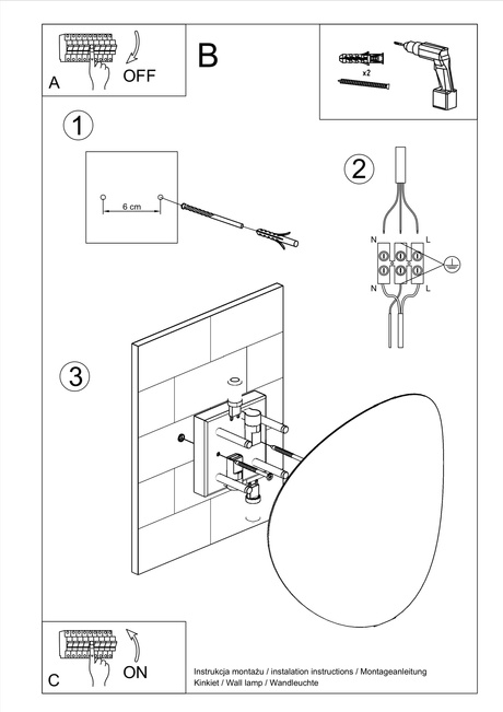 Aplique SENSES blanco + 2x bombilla LED G9 3000K Warm 4.5W 510lm