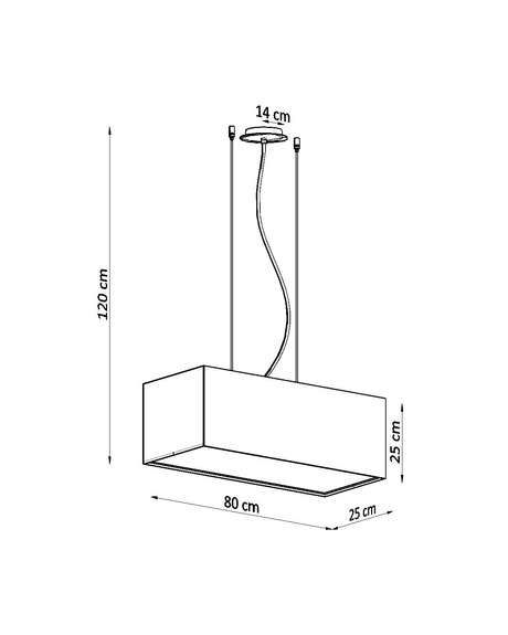 Lámpara de araña SANTA BIS 80 negra 3x Bombilla LED E27 4000K Fría 7,5W 650lm