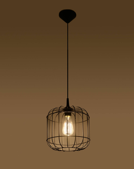 CELTA lámpara colgante negro + 1x bombilla LED E27 3000K Warm 7.5W 620lm