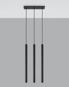 PASTELO 3 lámpara colgante negro + 3x bombilla LED G9 3000K Warm 4.5W 510lm