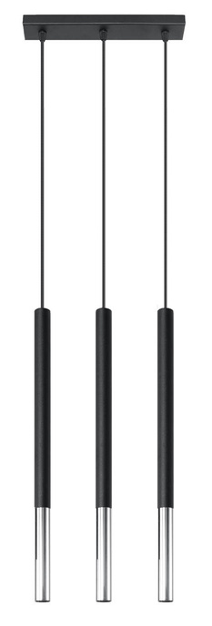 MOZAICA Lámpara colgante 3L negro/cromo + 3 bombillas LED G9 3000K Cálido 4,5W 510lm