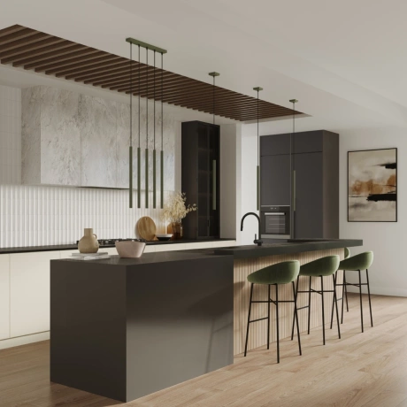 Lámpara colgante PASTELO 5P verde oliva