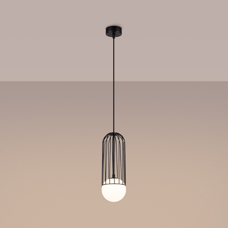 BRINA Lámpara colgante 1 negro + 1x bombilla LED G9 4000K Frío 4,5W 460lm