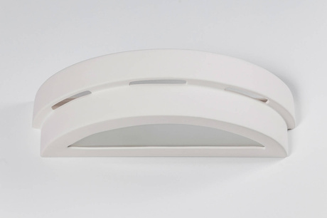 Aplique de cerámica HELIOS blanco + 1x bombilla LED E27 4000K Fría 7,5W 650lm