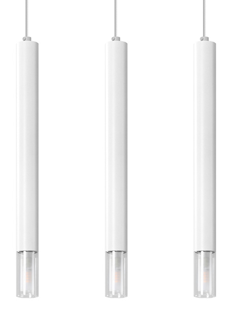 WEZYR 3 lámpara colgante blanco + 3x bombilla LED G9 3000K Warm 4,5W 510lm