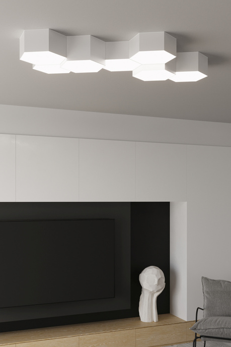 Plafond SUNDE 15 blanco + 2x bombilla LED E27 3000K Cálida 7,5W 620lm