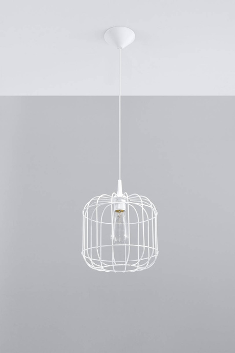 CELTA lámpara colgante blanco + 1x bombilla LED E27 3000K Warm 7.5W 620lm