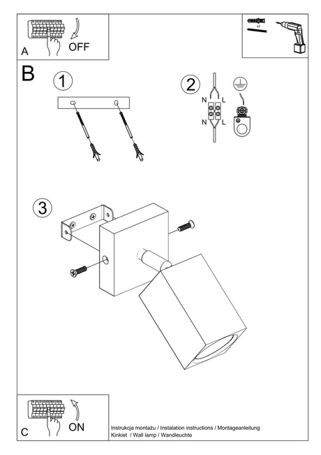 Aplique KEKE roble + 1x bombilla LED GU-10 3000K Cálida 7W 620lm