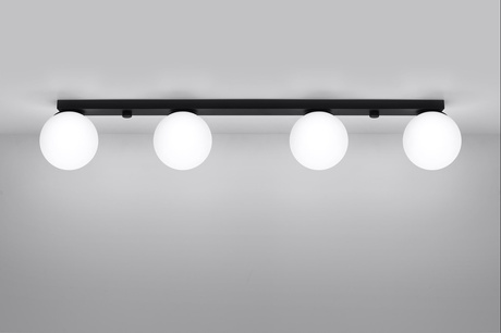 Plafond YOLI 4 negro + 4x bombilla LED G9 3000K Cálido 4,5W 450lm