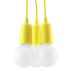 DIEGO 3 lámpara colgante amarillo + 3x bombilla LED E27 3000K Cálido 7,5W 620lm