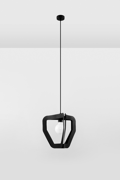 Lámpara colgante TRES negra + 1x bombilla LED E27 4000K Fría 7.5W 650lm