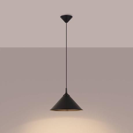 Lámpara colgante ZUMA negra + 1x bombilla LED E27 3000K Cálida 7,5W 620lm