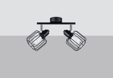 BELUCI 2 plafond negro + 2x bombilla LED E14 3000K Warm 7.5W 620lm