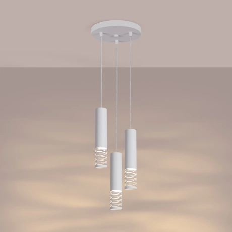 Lámpara colgante LAMI 3P blanca