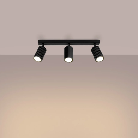 Lámpara de techo KARBON 3L negra