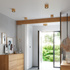 Plafond BASIC 1 madera natural + 1x bombilla LED GU10 AR111 3000K Cálida 12W 800lm
