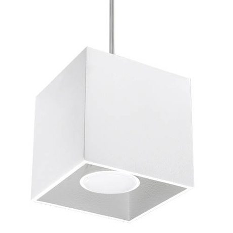 Lámpara colgante QUAD 1 blanco + 1x bombilla LED GU-10 4000K Fría 7W 630lm