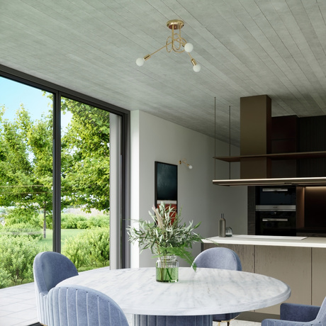 Lámpara de araña SUPEŁ 3 oro brillo + 3X bombilla LED E27 4000K Frío 7,5W 690lm