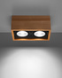 Plafond QUATRO 2 madera natural + 2x bombilla LED GU10 AR111 4000K FRÍO 12W 850lm