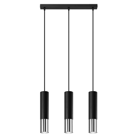 Lámpara colgante LOOPEZ 3L negro/cromo