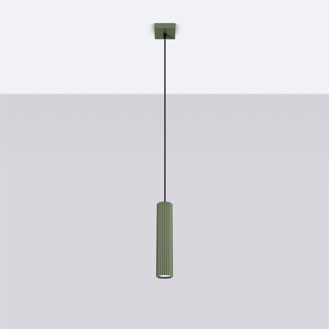 Lámpara colgante KARBON 1 verde oliva