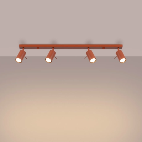 Plafón RING 4L rojo ocre