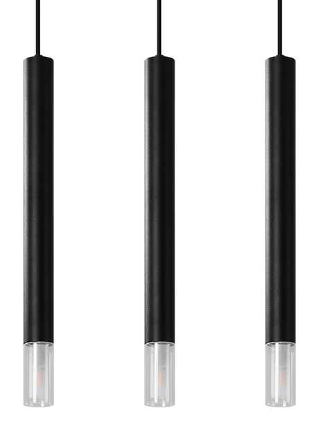 WEZYR 3 lámpara colgante negro + 3x bombilla LED G9 3000K Warm 4,5W 510lm