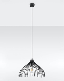 Lámpara colgante UMB negra + 1x bombilla LED E27 4000K Fría 7,5W 650lm