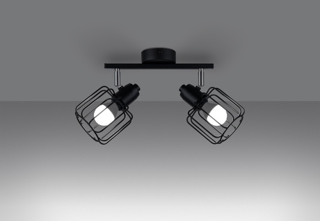 BELUCI 2 plafond negro + 2x bombilla LED E14 4000K Fría 7,5W 680lm