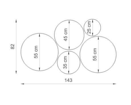 Plafón de techo ARENA 35 BLANCO + 2x bombilla LED E27 4000K Fría 7,5W 650lm
